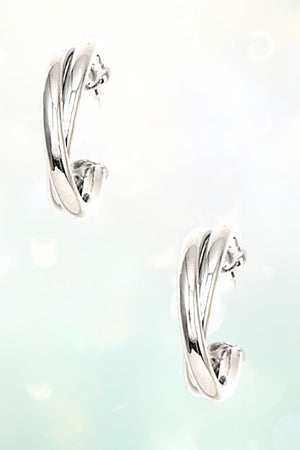 INTERLOCK TUBE SEMI HOOP EARRING