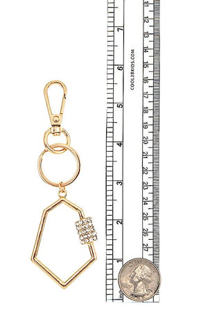 RHINESTONE PAVE CUT OUT KEYCHAIN