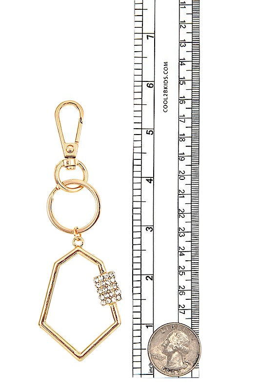 RHINESTONE PAVE CUT OUT KEYCHAIN