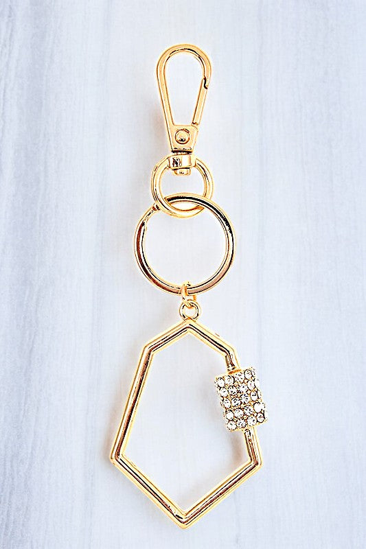 RHINESTONE PAVE CUT OUT KEYCHAIN