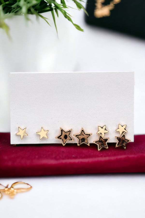 Star Mix Post Earring Set