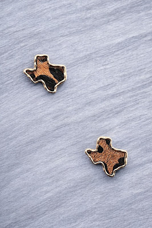 TEXAS ANIMAL PRINT POST EARRING