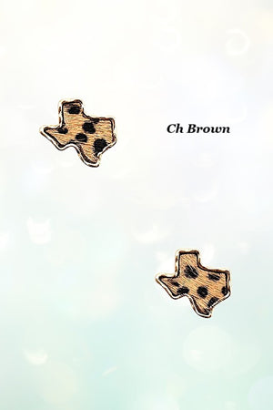 TEXAS ANIMAL PRINT POST EARRING