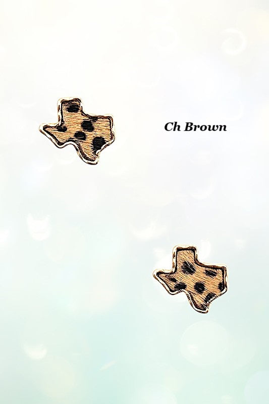 TEXAS ANIMAL PRINT POST EARRING