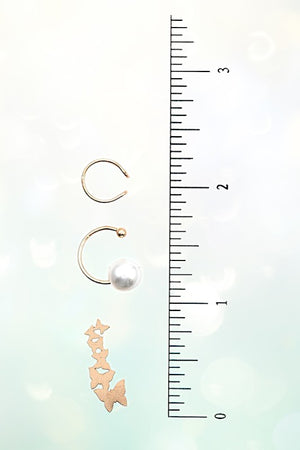 BUTTERFLY ACCENT EAR CUFF SET