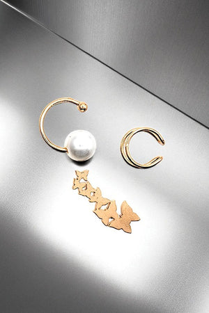 BUTTERFLY ACCENT EAR CUFF SET
