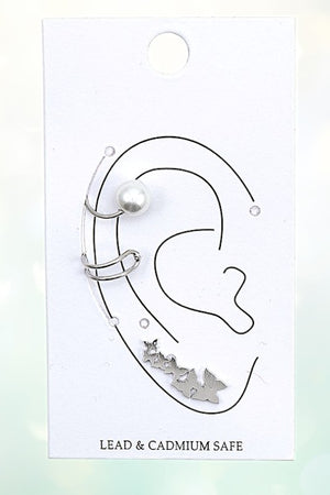 BUTTERFLY ACCENT EAR CUFF SET