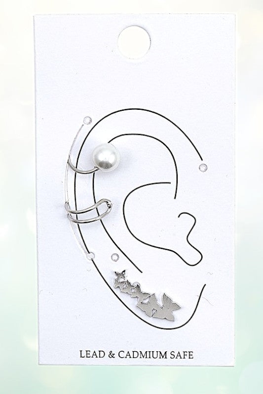 BUTTERFLY ACCENT EAR CUFF SET