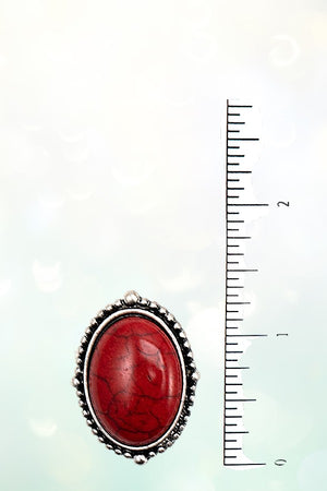 OVAL FRAMED GEM CLIP ON EARRING