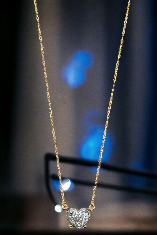 Sequin Heart Pendant Necklace