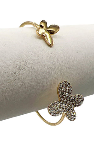 Butterfly Tip Cuff Bangle Bracelet