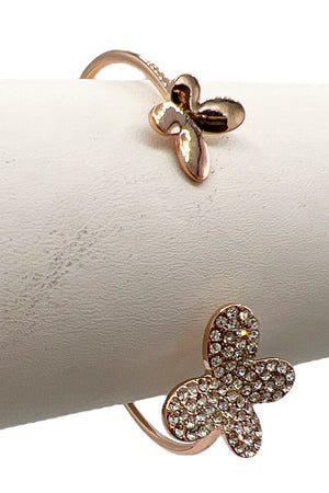 Butterfly Tip Cuff Bangle Bracelet