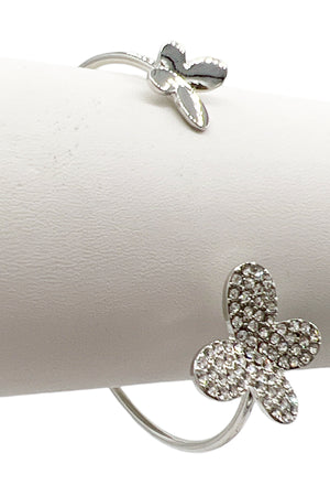 Butterfly Tip Cuff Bangle Bracelet