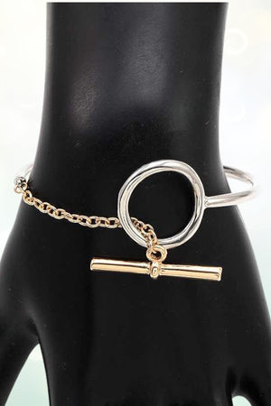 RING TOGGLE PARTIAL CHAIN BANGLE BRACELET