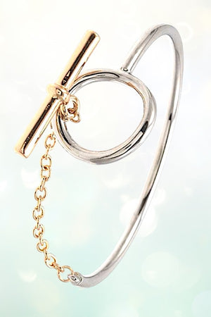 RING TOGGLE PARTIAL CHAIN BANGLE BRACELET