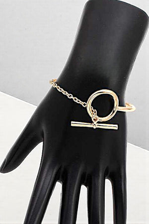 RING TOGGLE PARTIAL CHAIN BANGLE BRACELET