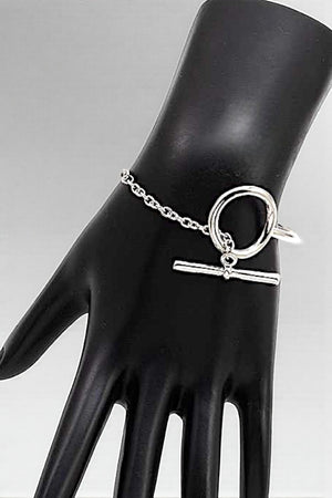 RING TOGGLE PARTIAL CHAIN BANGLE BRACELET