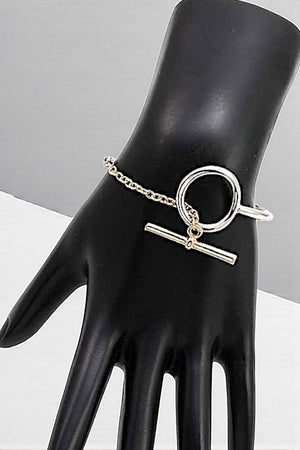 RING TOGGLE PARTIAL CHAIN BANGLE BRACELET