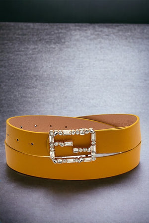 CRYSTAL GEM BUCKLE FASHION BELT