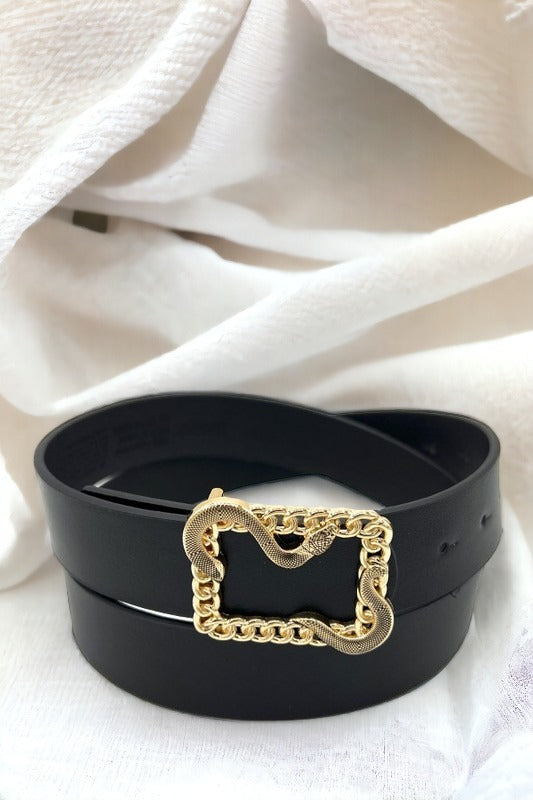 Snake Accent Buckle Fashion Belt