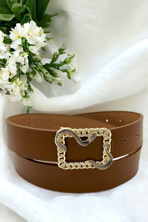 Snake Accent Buckle Fashion Belt