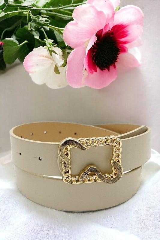 Snake Accent Buckle Fashion Belt