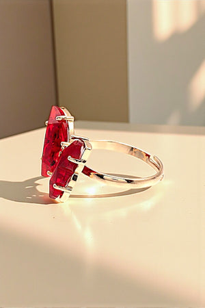 CLEAR GEM BUTTERFLY ADJUSTABLE RING