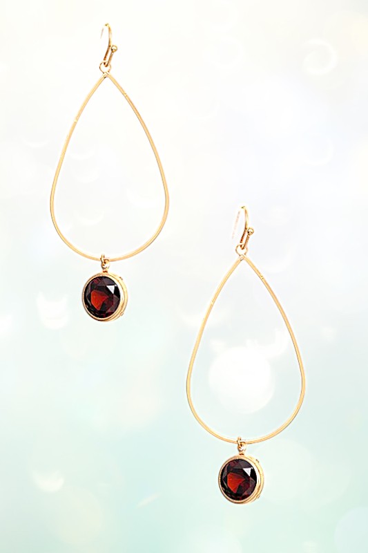 TEARDROP GEM DANGLE EARRING