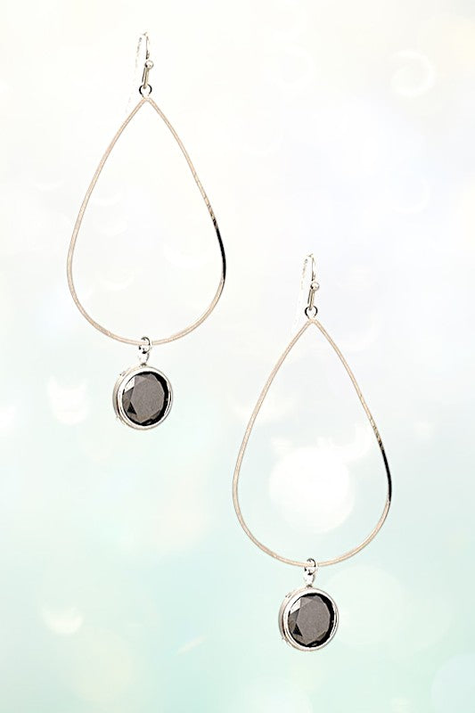 TEARDROP GEM DANGLE EARRING