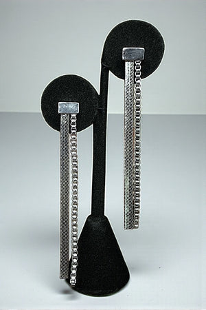 FLAT SNAKE CHAIN BOX CHAIN DROP EARRING