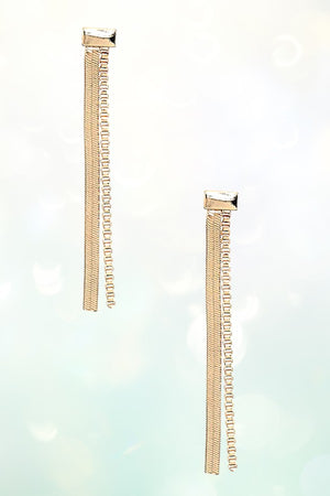 FLAT SNAKE CHAIN BOX CHAIN DROP EARRING