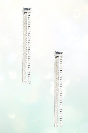 FLAT SNAKE CHAIN BOX CHAIN DROP EARRING