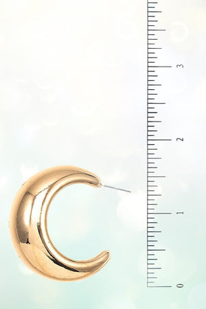 HOLLOW SEMI HOOP EARRING