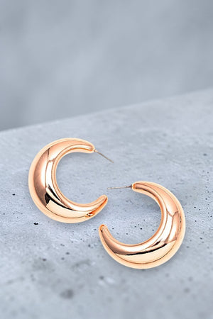 HOLLOW SEMI HOOP EARRING