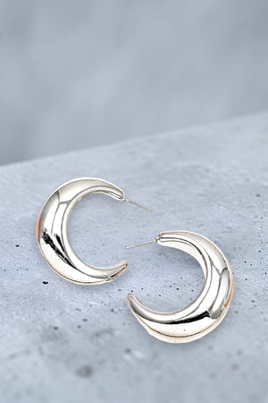 HOLLOW SEMI HOOP EARRING
