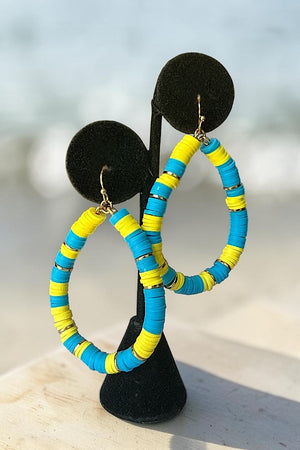 DISK BEADED TEARDROP DANGLE EARRING