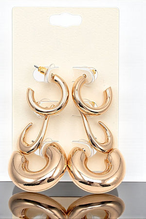 SEMI HOOP MIX EARRING SET