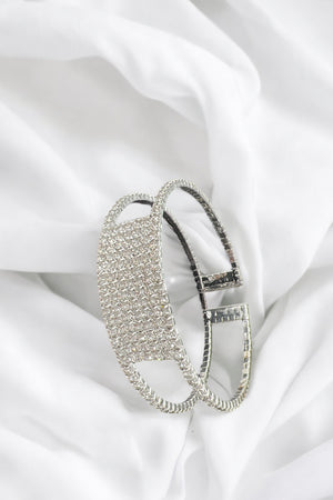 Rhinestone Rectangle Pave Cuff Bracelet