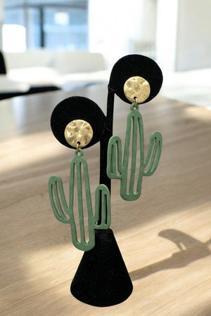 CACTUS CUT OUT DROP EARRING