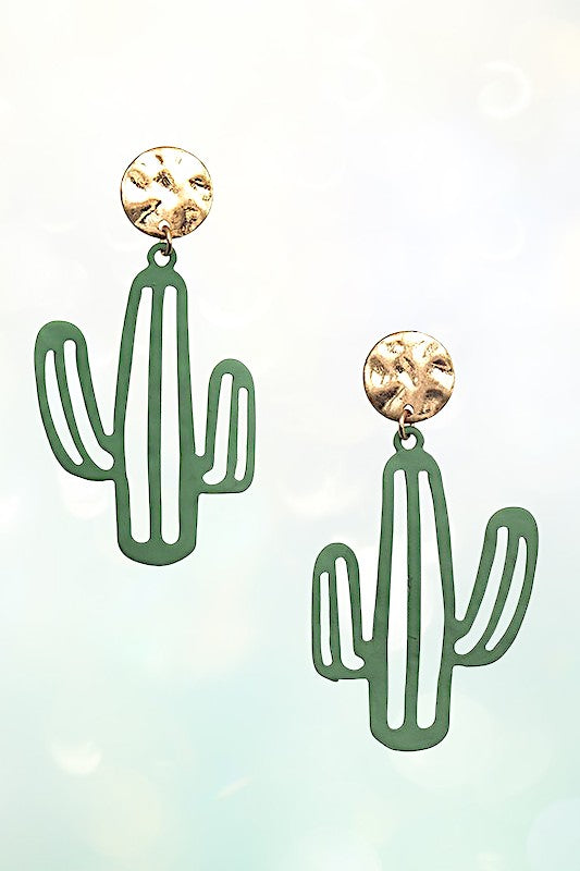 CACTUS CUT OUT DROP EARRING