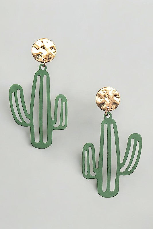 CACTUS CUT OUT DROP EARRING