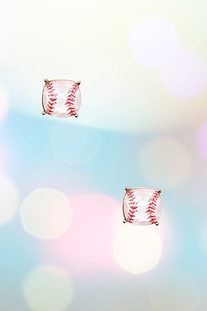 FACETED BASEBALL POST EARRING