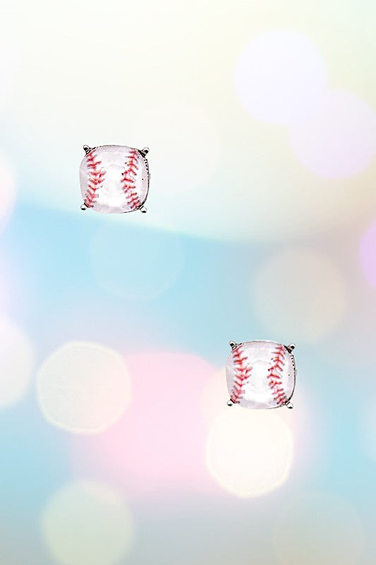 FACETED BASEBALL POST EARRING