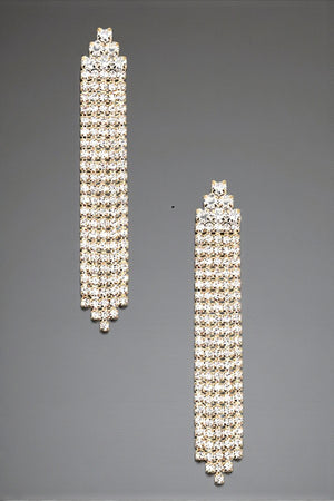 RHINESTONE FRINGE DANGLE EARRING