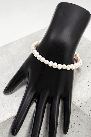 FRESHWATER PEARL BEAD STRETCH BRACELET