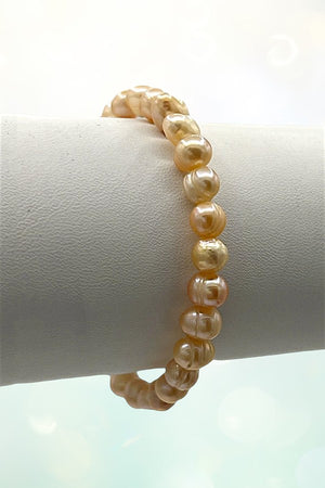 FRESHWATER PEARL BEAD STRETCH BRACELET