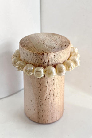 LARGE FRESHWATER PEARL STRETCH BRACELET