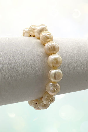 LARGE FRESHWATER PEARL STRETCH BRACELET