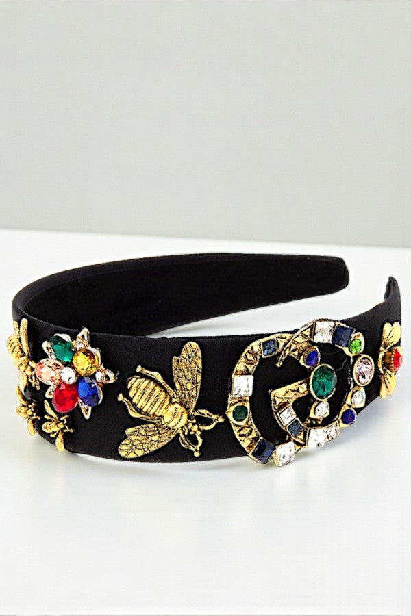 MIX GEM BEE ACCENT FASHION HEADBAND