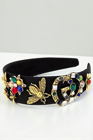 MIX GEM BEE ACCENT FASHION HEADBAND